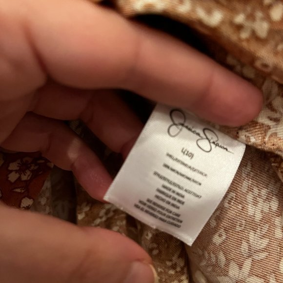 Jessica Simpson NWT Girl's Rust Floral Elastic Waist Blouse (nwt / L (10) - Picture 11 of 16